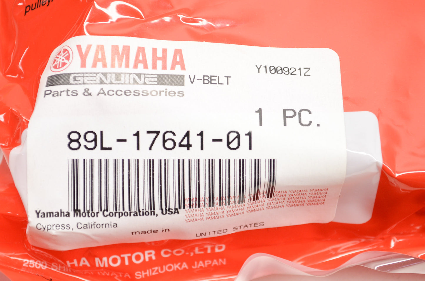 OEM Yamaha 89L-17641-01-00 V-Belt NOS