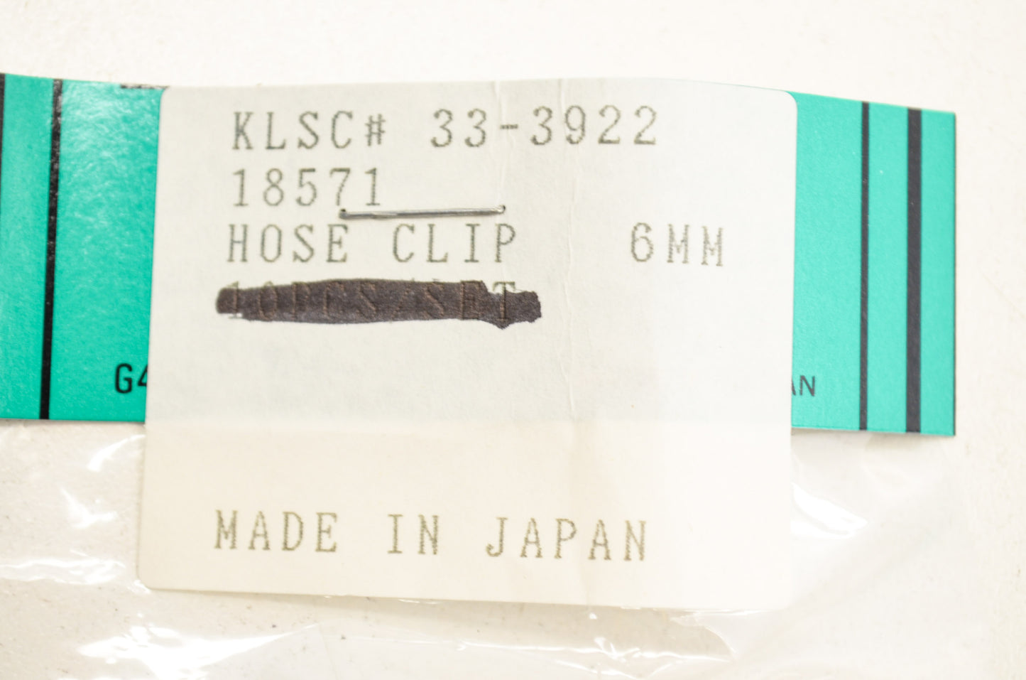 K&L 33-3922, 18571 Hose Clip 6mm NOS