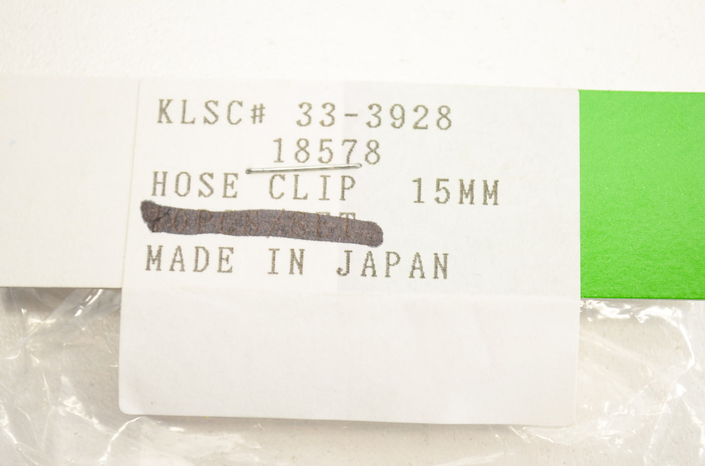 K&L 33-3928, 18578 Hose Clip 15mm NOS