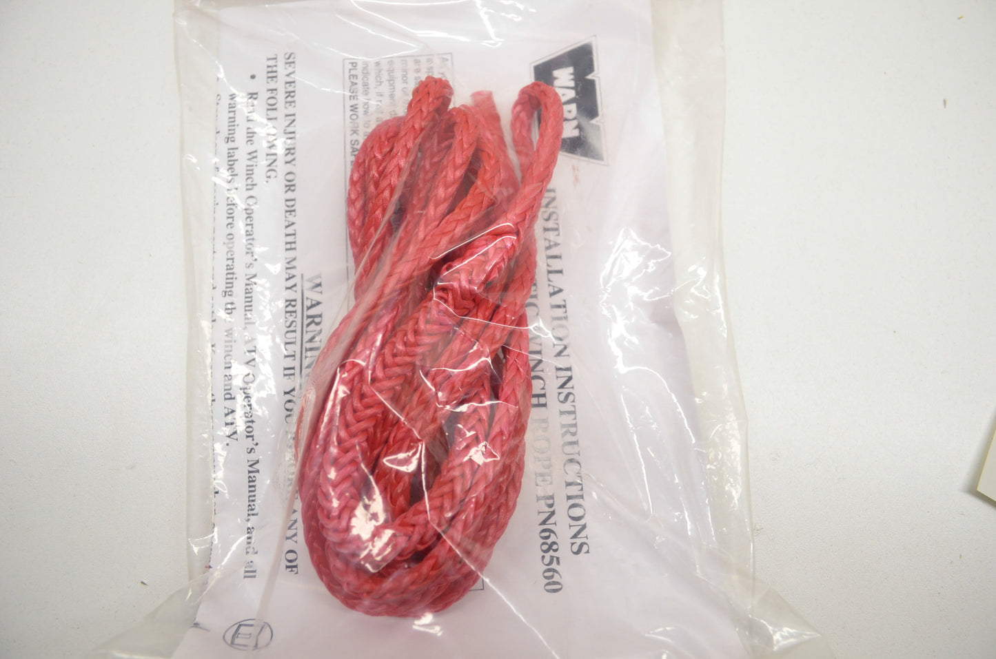 Red Synthetic Winch Rope 8 Inches NOS
