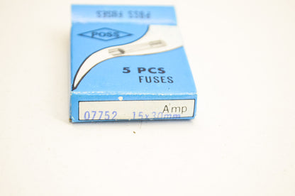 POSS 7752 Fuse 15x30 Amp Qty 4 NOS