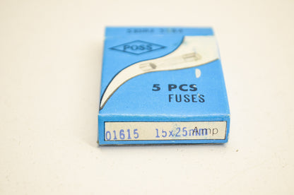POSS 1615 Fuse 15x25 Amp Qty 10 NOS