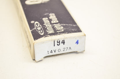 CEC 194 Mini Light Bulb 14v .27a Qty 3 NOS