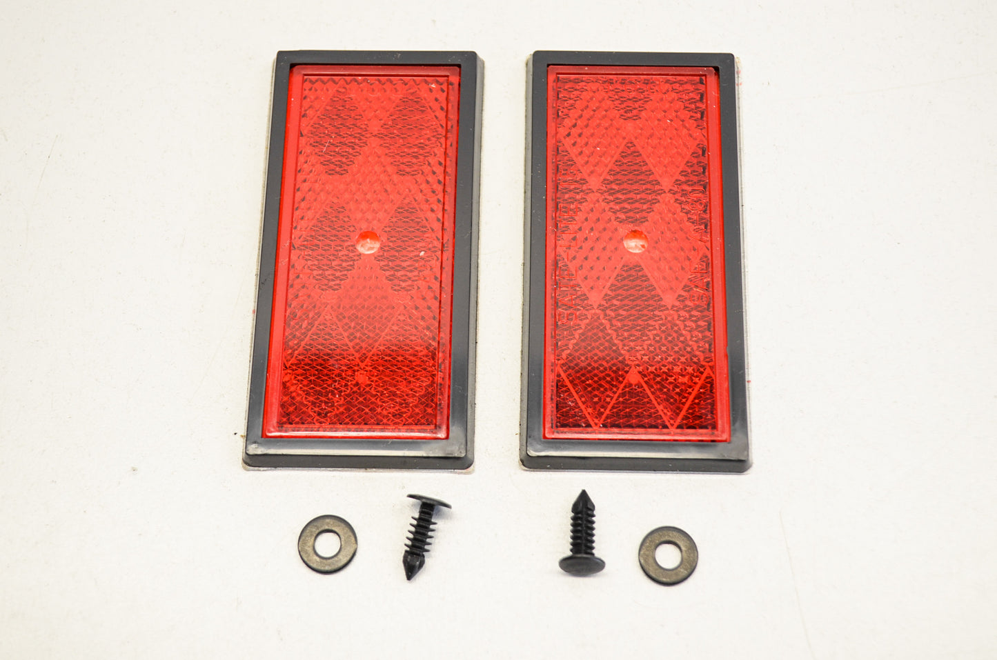 New Sate-Lite Red Reflector with Hardware QTY 2 NOS