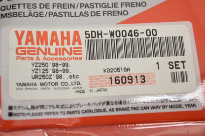 OEM Yamaha 5DH-W0046-00-00 Brake Pad Kit 2 NOS