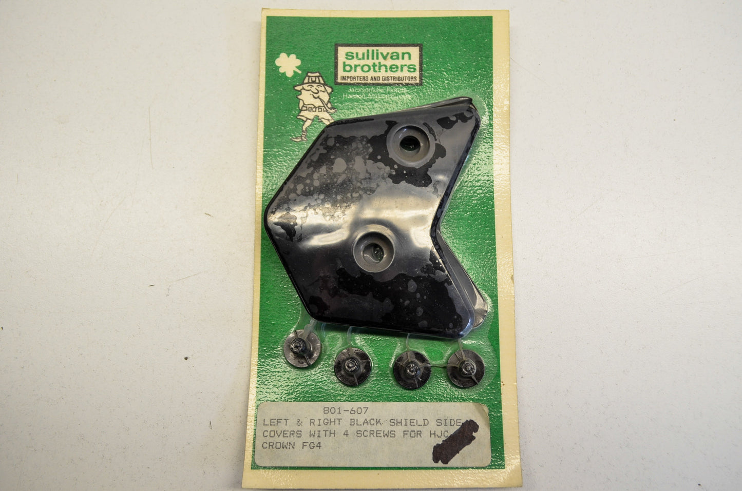 Black Helmet Shield Side Cover Kit HJC Crown FG4 NOS