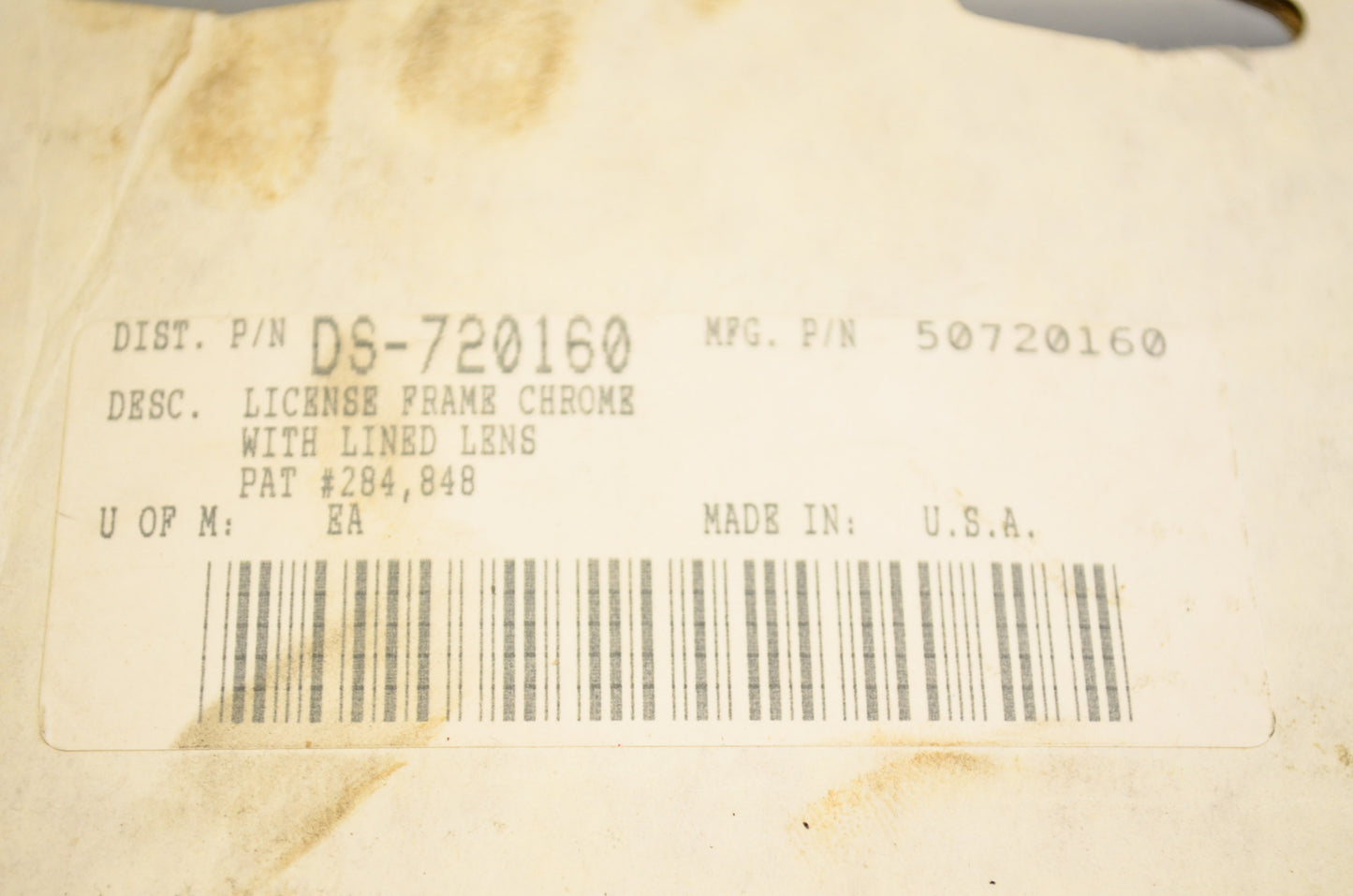 Chrome License Plate Kit NOS