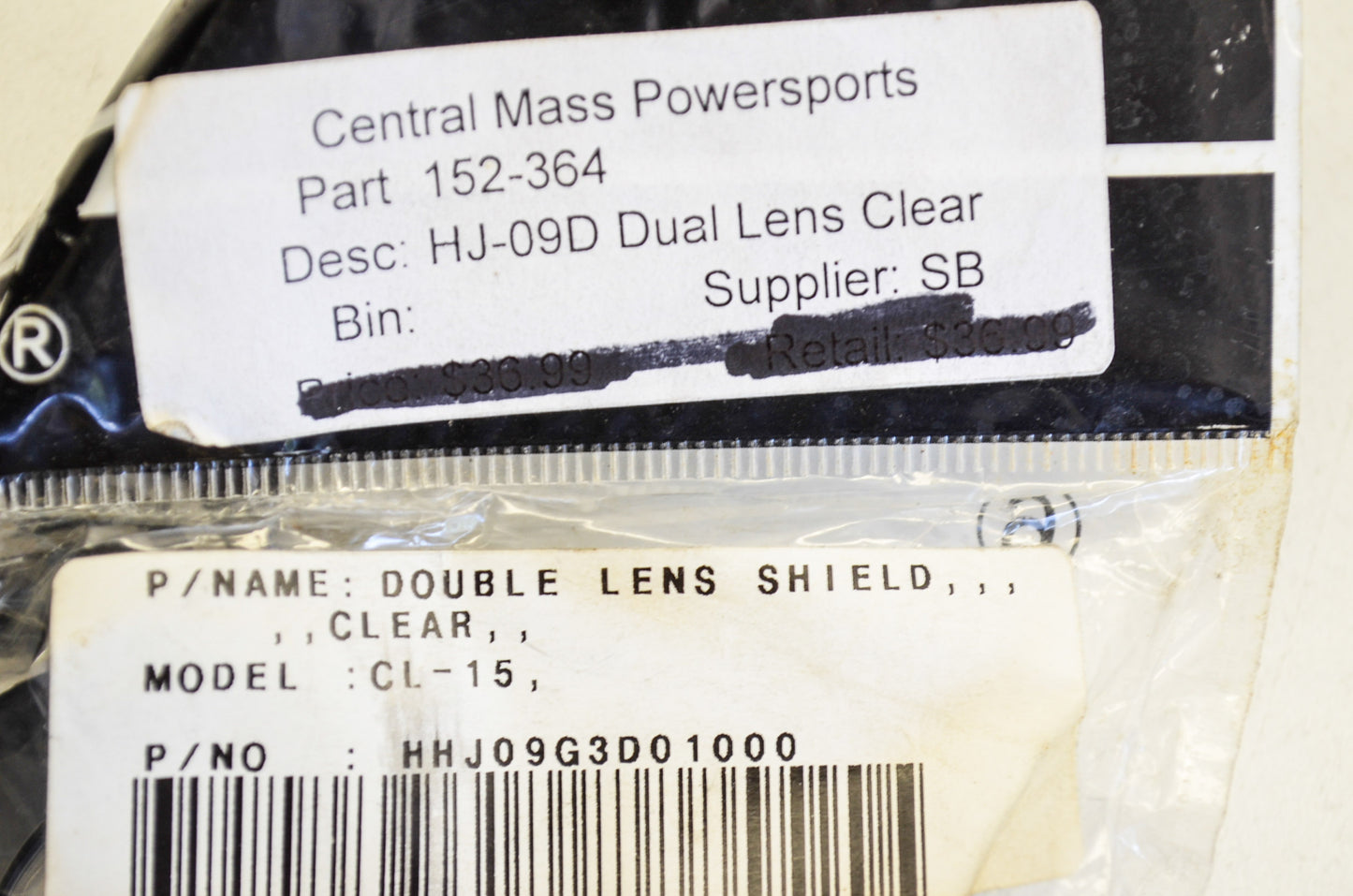 New HJC HJ-09D Anti Fog Dual Lens Clear Face Shield NOS
