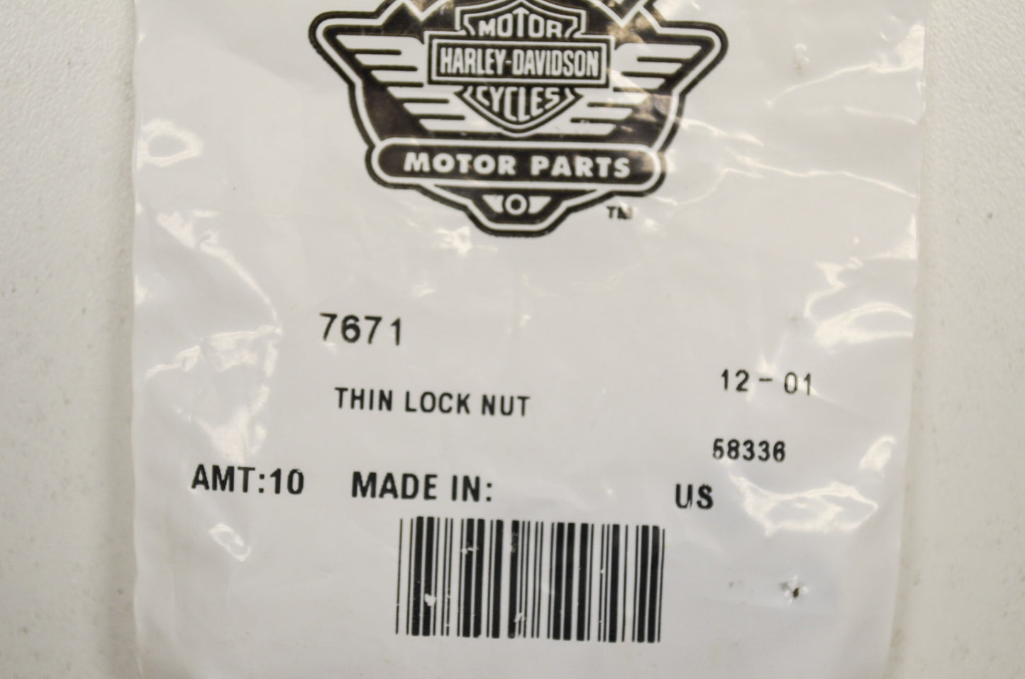 OEM Harley-Davidson 7671 Thin Lock Nut Qty 12 NOS
