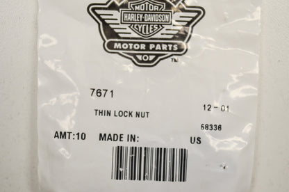 OEM Harley-Davidson 7671 Thin Lock Nut Qty 12 NOS