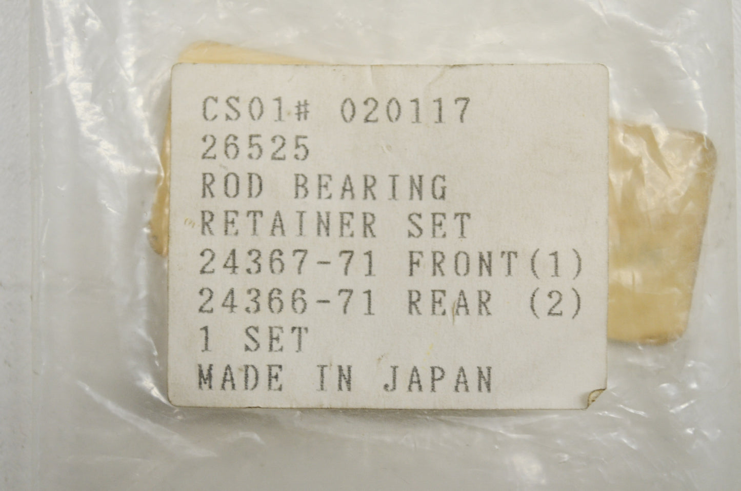 OEM Harley-Davidson 020117, 26525, 24367-71, 24366-71 Rod Bearing Retainer Set F