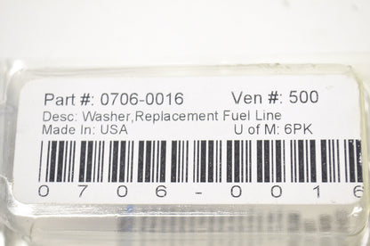 Drag Specialties 0706-0016, 500 Replacement Fuel Line Washers QTY 6 NOS