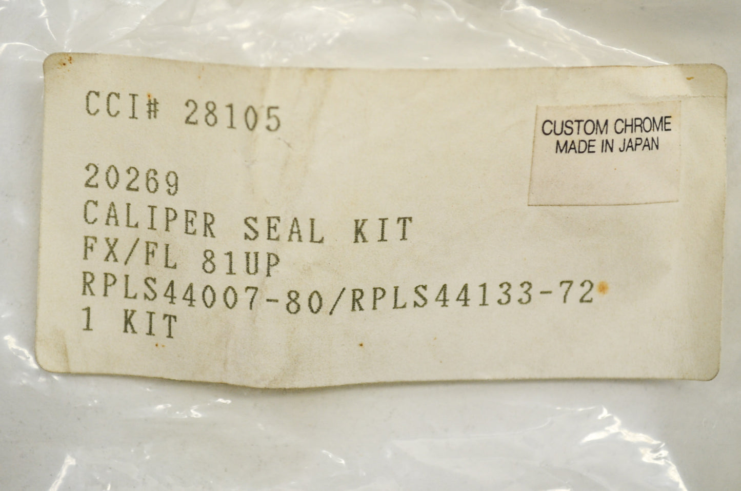Custom Chrome 28105, 20269, 44133-72 Caliper Seal Kit FX FL NOS