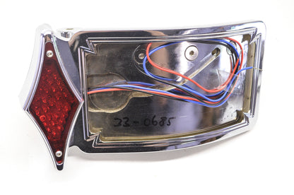 V-Twin 33-0685 Chrome Diamond Curved Style Tail Lamp NOS