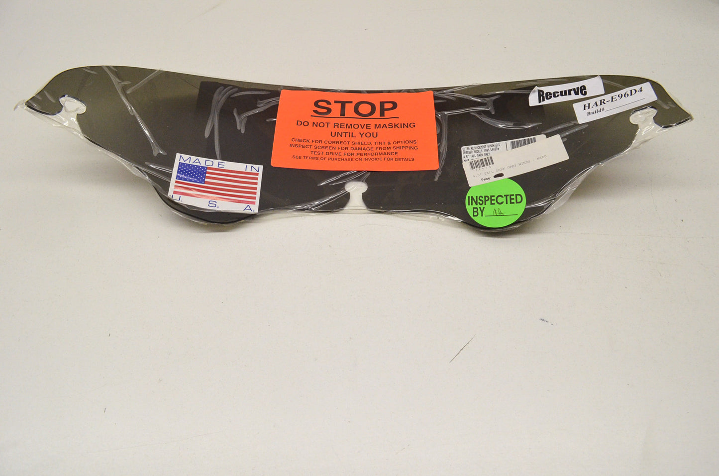 Aftermarket 26418, HAR-E96D4 Recurve 4.5" Tall Dark Grey Windshield Dresser Mode