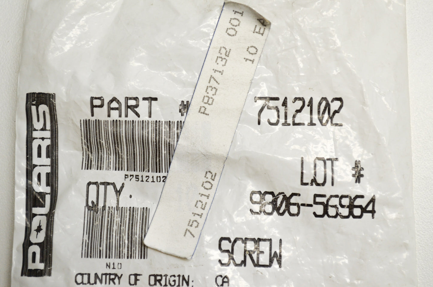 OEM Polaris 7512102 Screw Qty 5 NOS