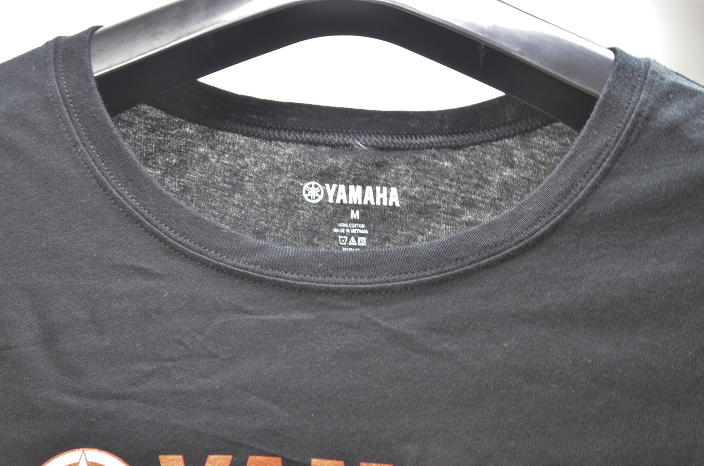 OEM Yamaha 2D Red Medium Logo Black Women's Tee NOS