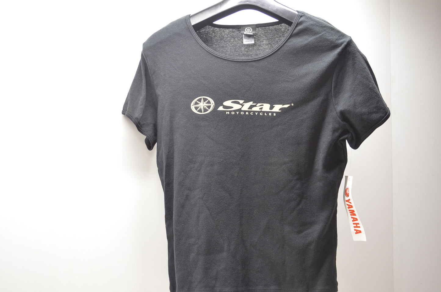Large Star Motorcycles Logo Black Women's Tee NOS