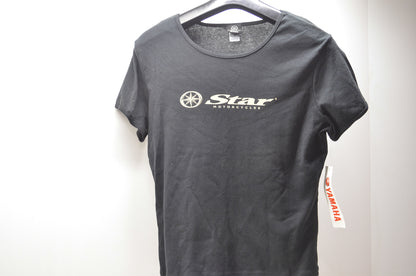 Large Star Motorcycles Logo Black Women's Tee NOS