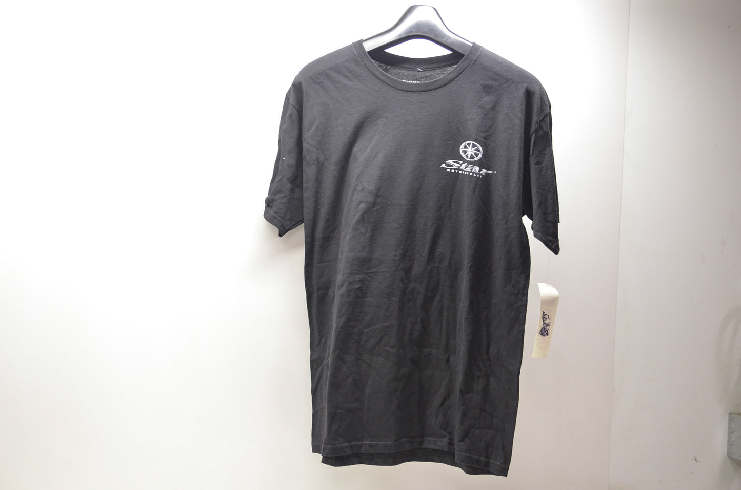 Large Black Star Motorcycle Logo Tee NOS