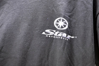 Large Black Star Motorcycle Logo Tee NOS