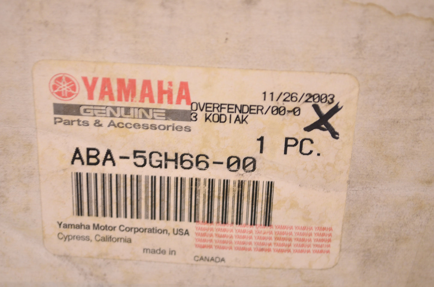 OEM Yamaha ABA-5GH66-00-00 Over Fenders Qty 4 NOS
