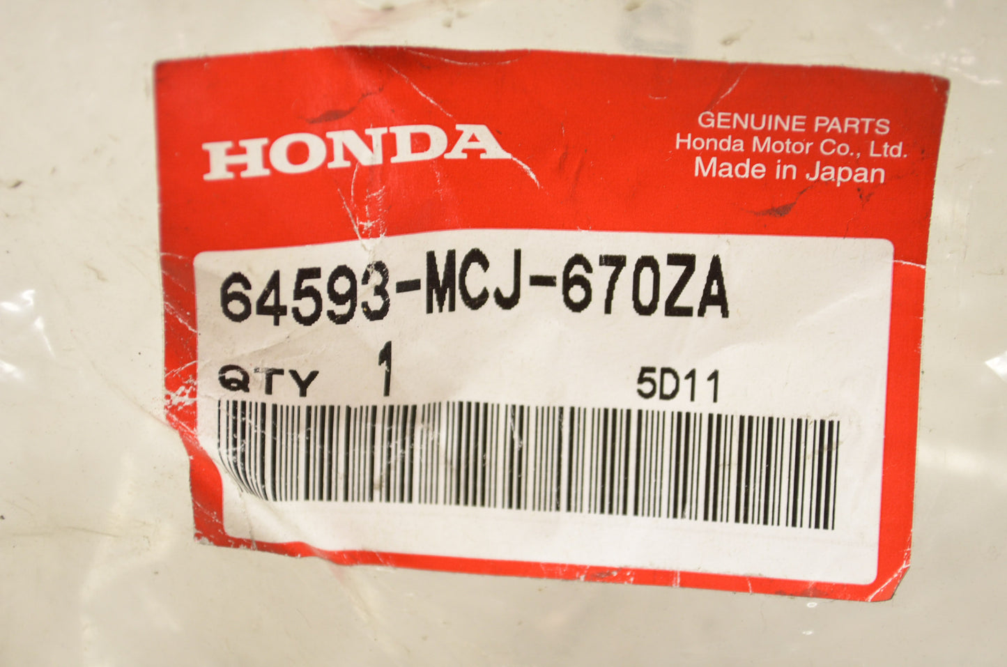 OEM Honda 64593-MCJ-670ZA Panel Set NH430R NOS
