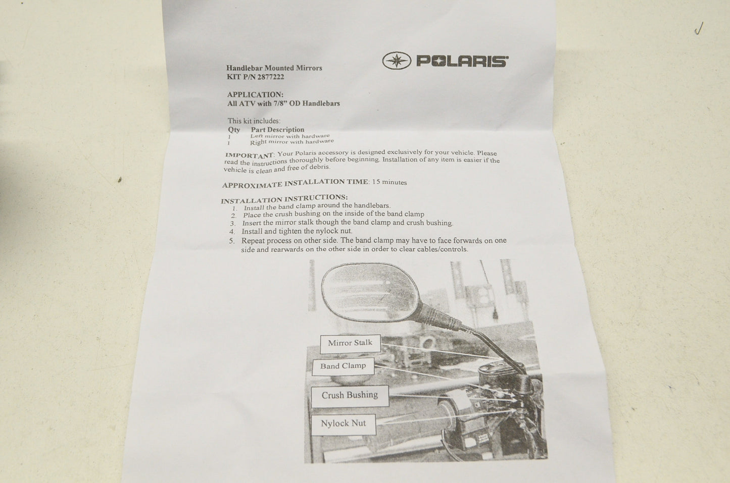 New OEM Polaris Mirror Set Sportsman NOS