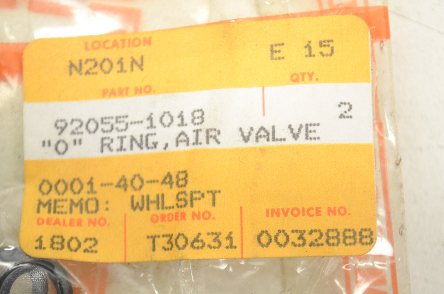OEM Kawasaki 92055-1018 Air Valve O-Ring Qty 2 NOS