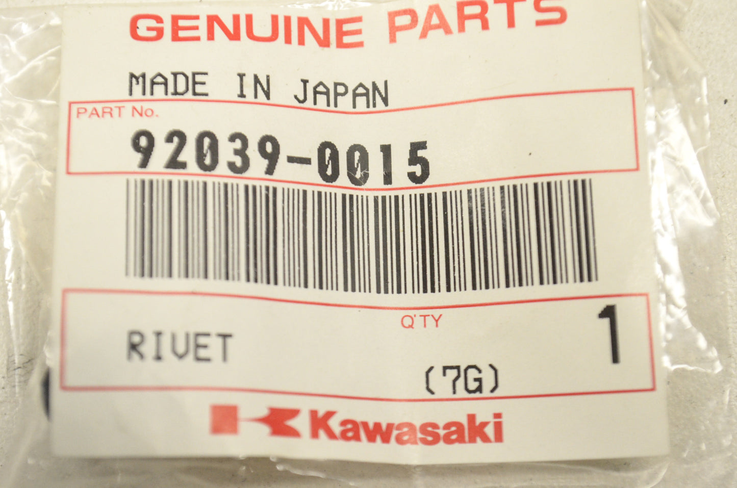 OEM Kawasaki 92039-0015 Rivet Qty 5 NOS