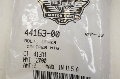 OEM Harley-Davidson 44163-00 Upper Caliper Mounting Bolt Qty 2 NOS