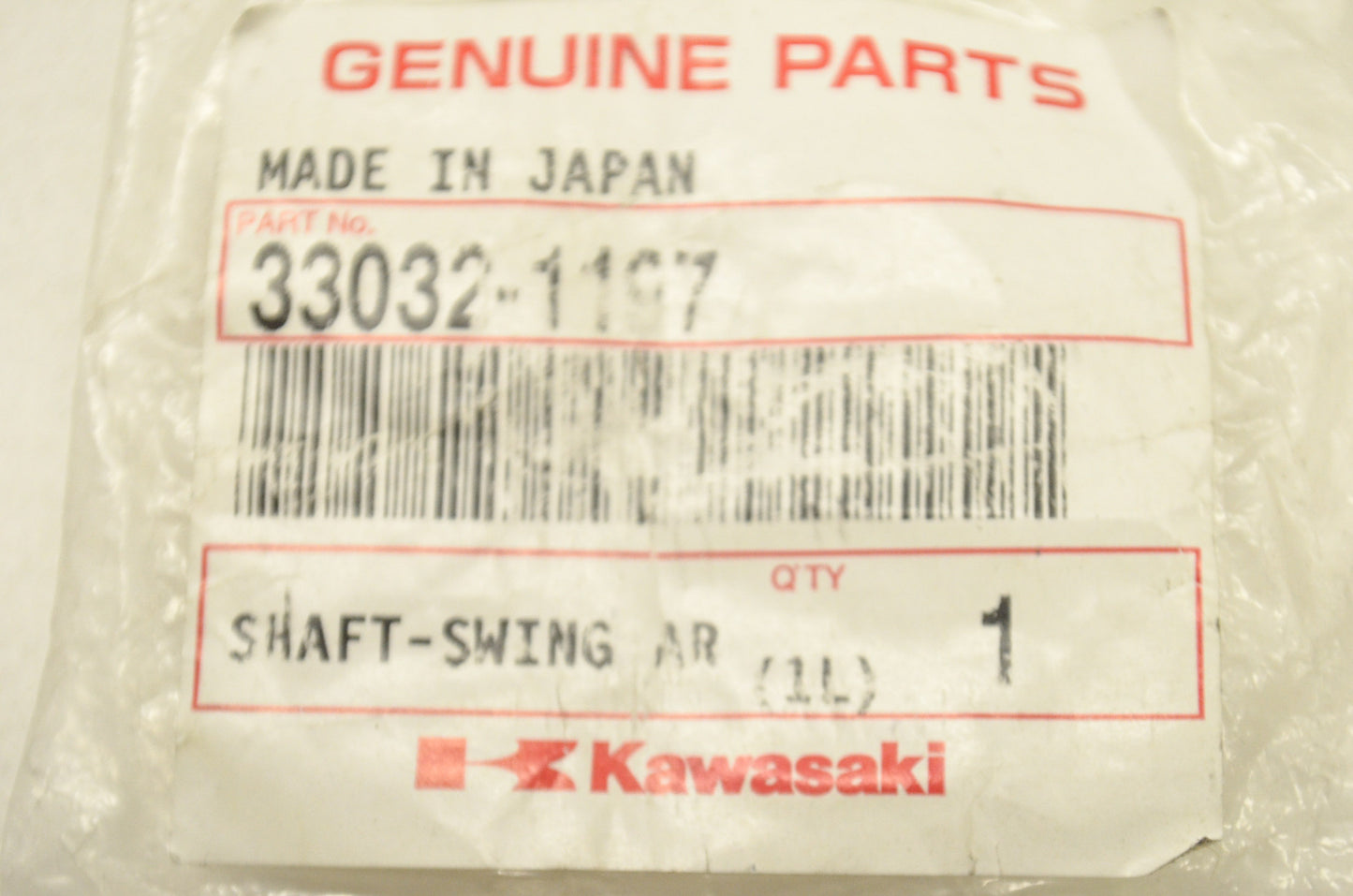 OEM Kawasaki 33032-1197 Left Swing Arm Shaft NOS