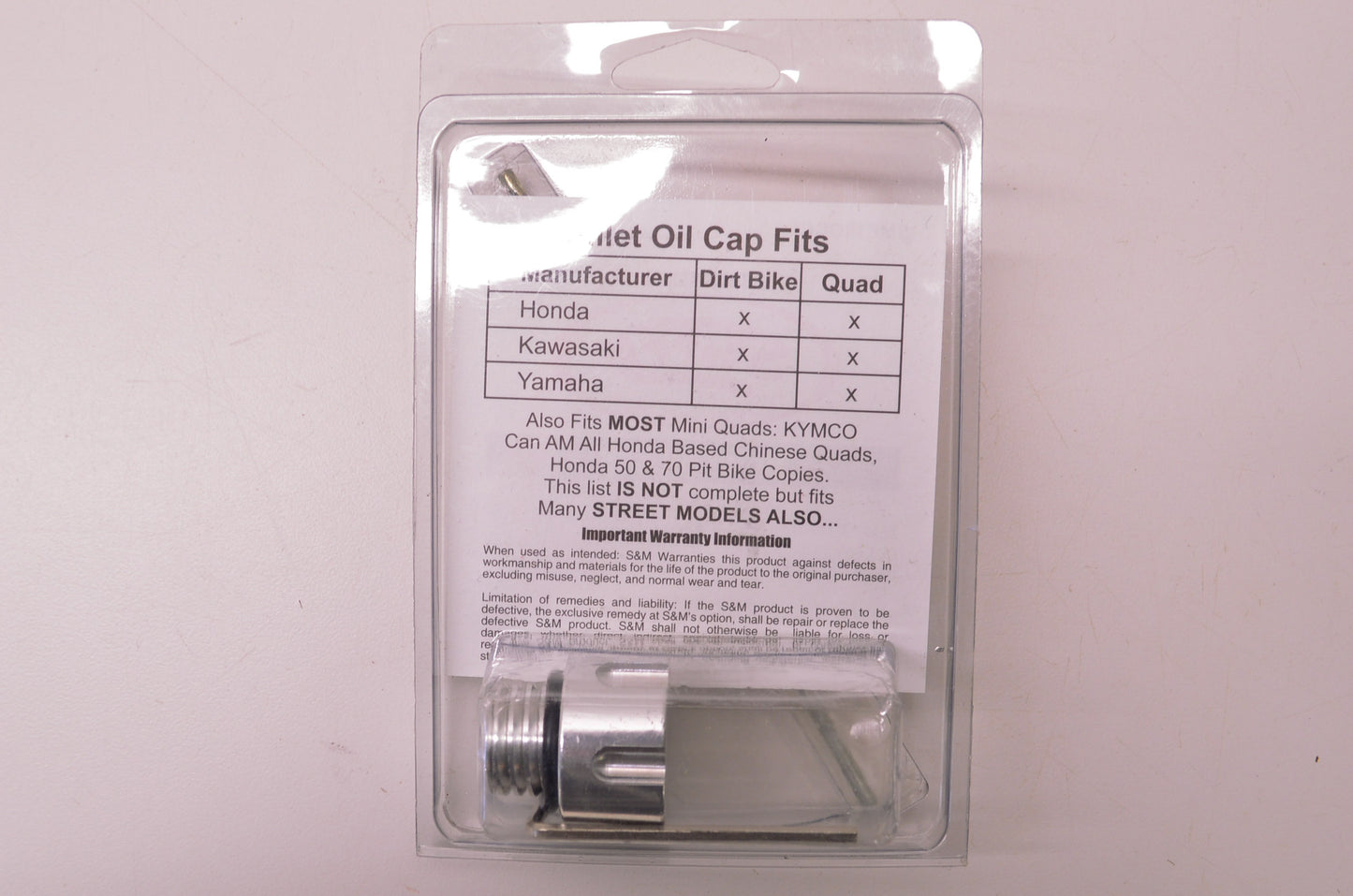 Stiffy SMF18OCCL, SMF18OC-CL Silver Billet Oil Cap NOS