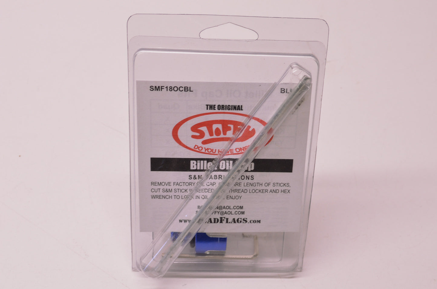 Stiffy SMF18OCBL, SMF18OC-BL Blue Billet Oil Cap NOS