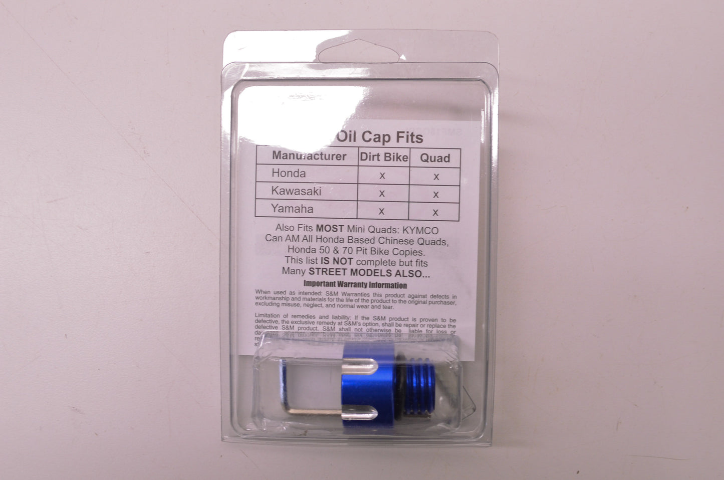 Stiffy SMF18OCBL, SMF18OC-BL Blue Billet Oil Cap NOS