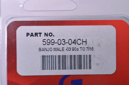 Goodridge P599-03-04CH 90 Deg 7/16' Banjo Chrome NOS