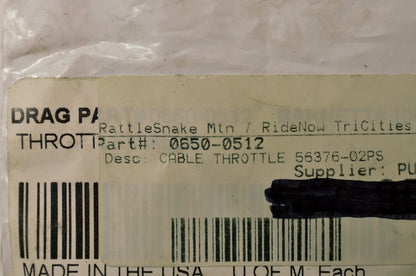 Drag Specialties 0650-0512 Throttle Cable NOS