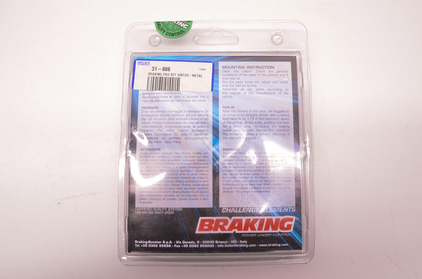 WPS 886CM44 Brake Pads NOS