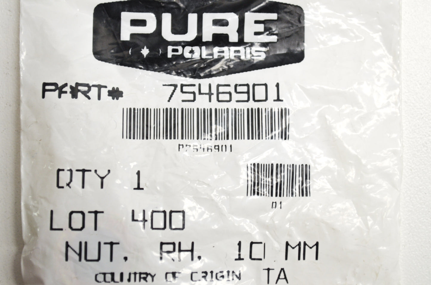 OEM Polaris 7546901 Right Nut 10mm Qty 2