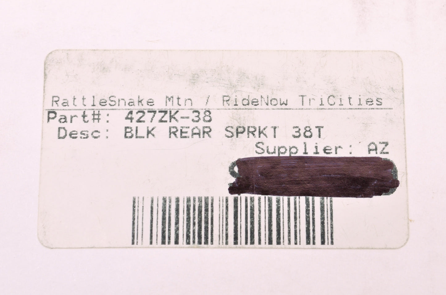Vortex 427ZK-38 Rear Sprocket NOS