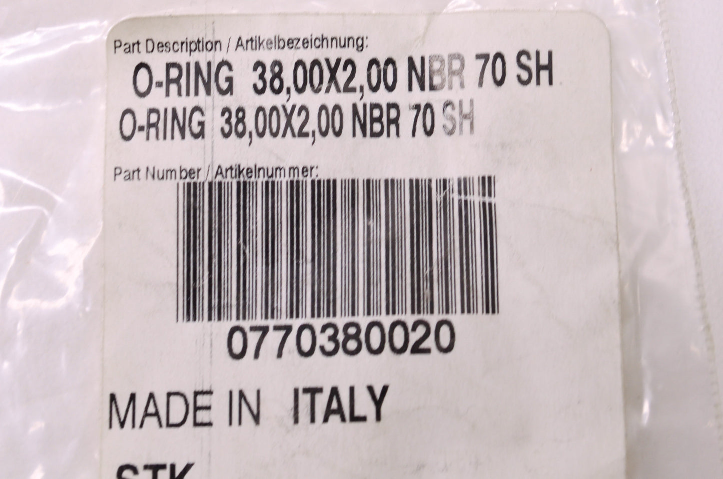 OEM KTM 0770380020 O-Ring 38.00X2.00 NBR70 SH NOS