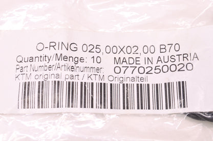OEM KTM 770250020 O-Ring Qty 2 NOS
