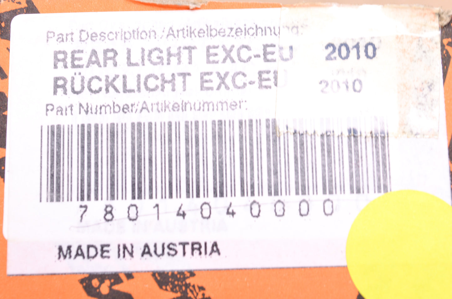 New OEM KTM Rear Light NOS