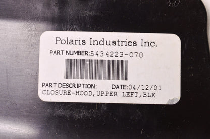 OEM Polaris 5434223-070 Left Hand Black Upper Hood Closure NOS