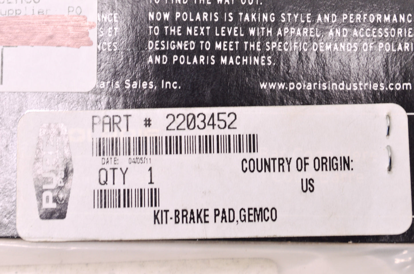 New OEM Polaris Rear Sintered Brake Pad Kit NOS
