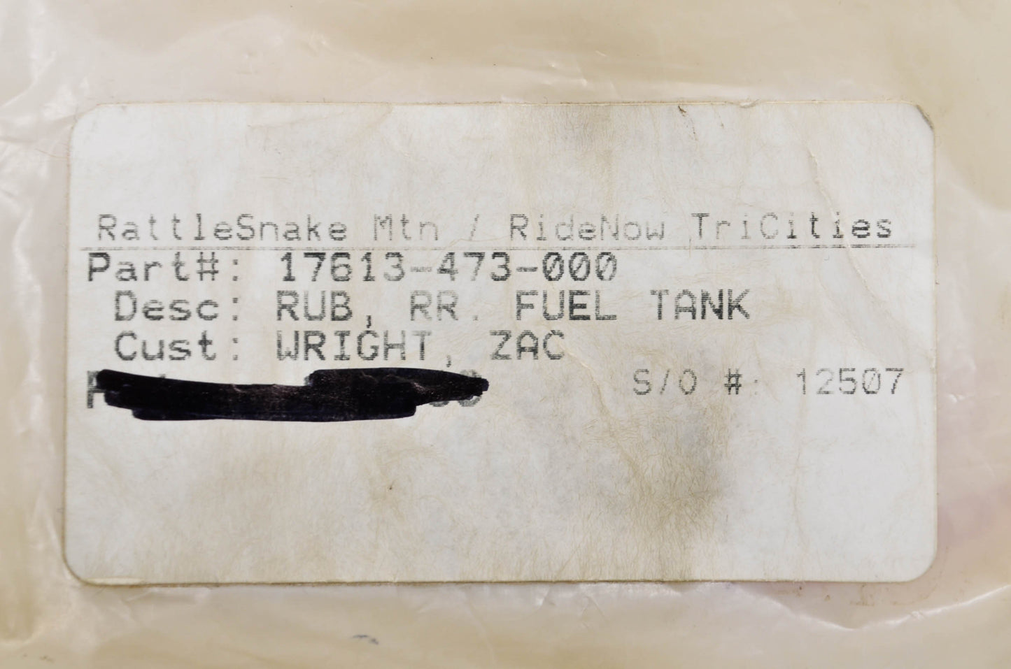 OEM Honda 17613-473-000 Rear Fuel Tank Rubber NOS