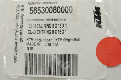 OEM KTM 56530080000 Copper Seal RIng 8x16x1 Qty 2 NOS