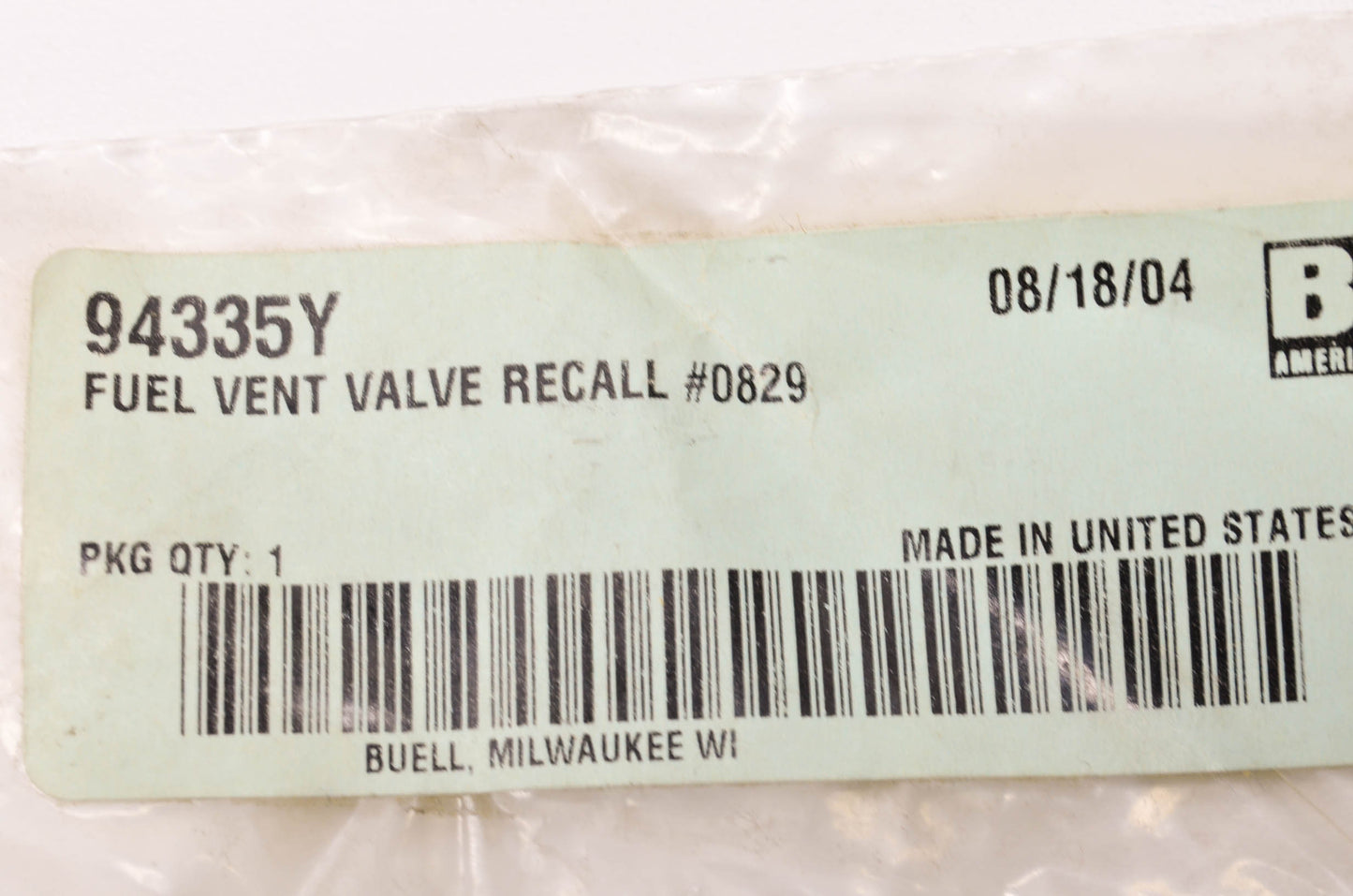 Fuel Vent Valve Recall Kit NOS
