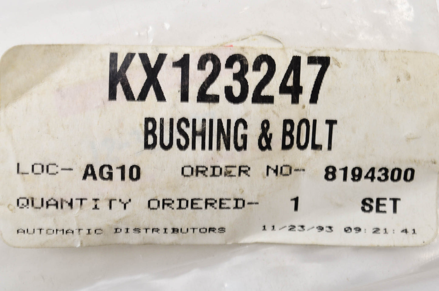 Aftermarket KX123247 Bushing Bolt Kit NOS