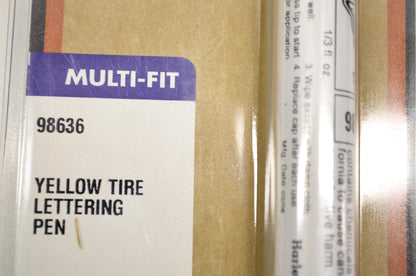 Yellow Tire Lettering Pen NOS